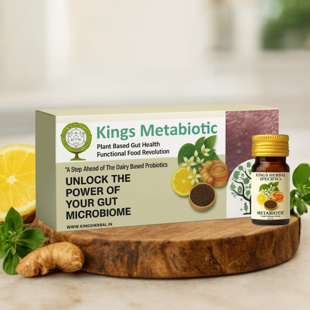 Kings Metabiotic herbal probiotic beverage 'India's First Herbal Probiotic Beverage'.